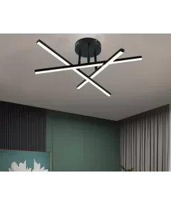 Lustra LED cu telecomanda 40W, 3 Elemente, Liniara, lumina Rece/Calda/Neutra, Dimabila, Negru Lustra LED cu telecomanda 40W, 3 Elemente, Liniara, lumina Rece/Calda/Neutra, Dimabila, Negru