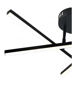 Lustra LED cu telecomanda 40W, 3 Elemente, Liniara, lumina Rece/Calda/Neutra, Dimabila, Negru