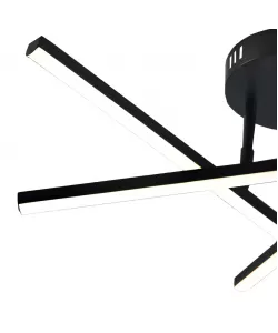 Lustra LED cu telecomanda 40W, 3 Elemente, Liniara, lumina Rece/Calda/Neutra, Dimabila, Negru