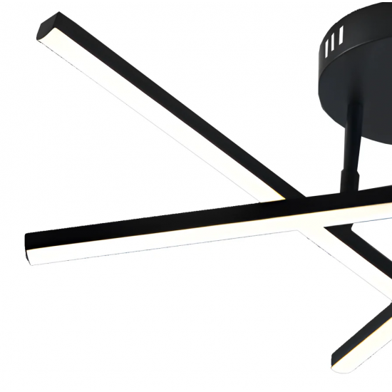 Lustra LED cu telecomanda 40W, 3 Elemente, Liniara, lumina Rece/Calda/Neutra, Dimabila, Negru