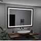 Oglinda LED Rectangulara, 100x65cm, Verite Majeste Noir Motion Glow Marcello, Sistem Dezaburire, Ceas & Termometru, Dimabila