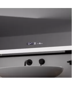 Oglinda LED Rectangulara, 100x65cm, Verite Majeste Noir Motion Glow Marcello, Sistem Dezaburire, Ceas & Termometru, Dimabila