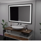 Oglinda LED Rectangulara, 100x65cm, Verite Majeste Noir Motion Glow Marcello, Sistem Dezaburire, Ceas & Termometru, Dimabila