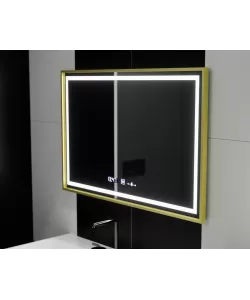 Oglinda LED Rectangulara, 120x80cm, Verite Royale Gold MotionGlow Marcello, Sistem Dezaburire, Ceas & Termometru, Dimabila Oglinda LED Rectangulara, 120x80cm, Verite Royale Gold MotionGlow Marcello, Sistem Dezaburire, Ceas & Termometru, Dimabila