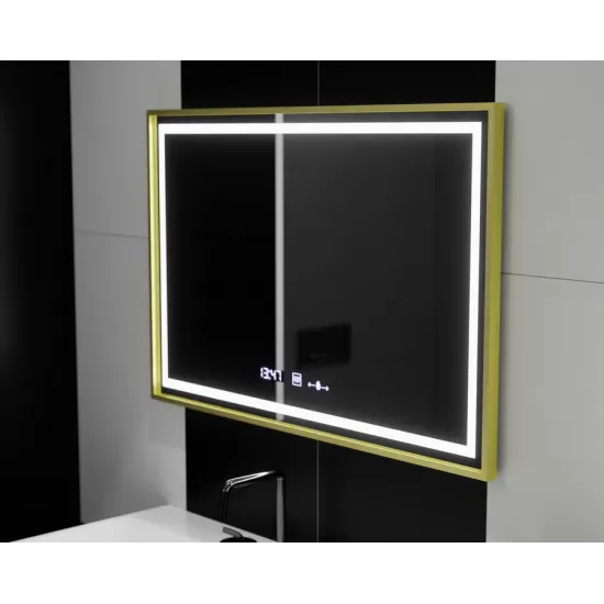 Oglinda LED Rectangulara, 120x80cm, Verite Royale Gold MotionGlow Marcello, Sistem Dezaburire, Ceas & Termometru, Dimabila Oglinda LED Rectangulara, 120x80cm, Verite Royale Gold MotionGlow Marcello, Sistem Dezaburire, Ceas & Termometru, Dimabila