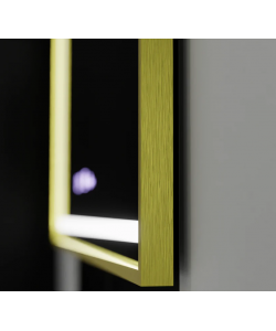 Oglinda LED Rectangulara, 120x80cm, Verite Royale Gold MotionGlow Marcello, Sistem Dezaburire, Ceas & Termometru, Dimabila