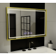 Oglinda LED Rectangulara, 120x80cm, Verite Royale Gold MotionGlow Marcello, Sistem Dezaburire, Ceas & Termometru, Dimabila