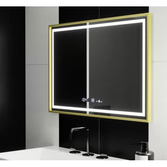 Oglinda LED Rectangulara, 120x80cm, Verite Royale Gold MotionGlow Marcello, Sistem Dezaburire, Ceas & Termometru, Dimabila Oglinda LED Rectangulara, 120x80cm, Verite Royale Gold MotionGlow Marcello, Sistem Dezaburire, Ceas & Termometru, Dimabila