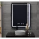 Oglinda LED Touch Karl Sistem Dezaburire, Ceas si Temperatura 50x70 cm Rama Negru Brushed Oglinda LED Touch Karl Sistem Dezaburire, Ceas si Temperatura 50x70 cm Rama Negru Brushed