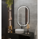 Oglinda LED Senzor Helmut Sistem Dezaburire, Ceas si Temperatura 50x80 cm Rama Negru Brushed Marcello Funghi
