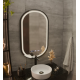 Oglinda LED Senzor Helmut Sistem Dezaburire, Ceas si Temperatura 50x80 cm Rama Negru Brushed Marcello Funghi