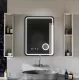 Oglinda LED Touch Ulrich Sistem Dezaburire, Ceas si Temperatura 60x80 cm Rama Negru Brushed Lupa Cosmetica Oglinda LED Touch Ulrich Sistem Dezaburire, Ceas si Temperatura 60x80 cm Rama Negru Brushed Lupa Cosmetica