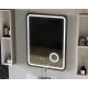 Oglinda LED Touch Ulrich Sistem Dezaburire, Ceas si Temperatura 60x80 cm Rama Negru Brushed Lupa Cosmetica Oglinda LED Touch Ulrich Sistem Dezaburire, Ceas si Temperatura 60x80 cm Rama Negru Brushed Lupa Cosmetica