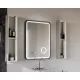 Oglinda LED Touch Ulrich Sistem Dezaburire, Ceas si Temperatura 60x80 cm Rama Negru Brushed Lupa Cosmetica Oglinda LED Touch Ulrich Sistem Dezaburire, Ceas si Temperatura 60x80 cm Rama Negru Brushed Lupa Cosmetica