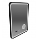 Oglinda LED Touch Ulrich Sistem Dezaburire, Ceas si Temperatura 60x80 cm Rama Negru Brushed Lupa Cosmetica