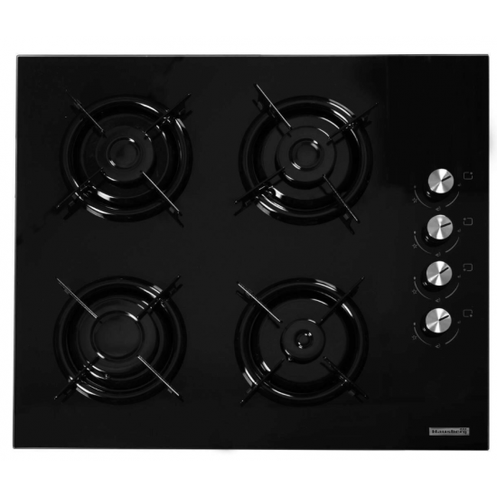 Pachet Incorporabil Hausberg Cuptor electric HB-8051NG, Clasa A, 76L, 2000W, Negru, Plita HB-563NG, 4 arzatoare, Gaz, Sticla