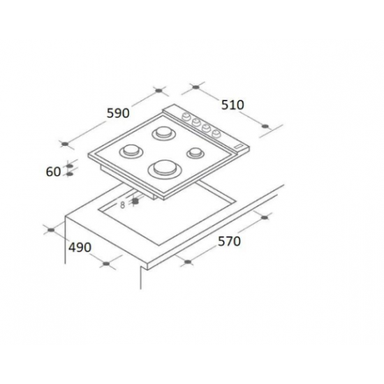 Pachet Incorporabil Hausberg Cuptor electric HB-8051NG, Clasa A, 76L, 2000W, Negru, Plita HB-563NG, 4 arzatoare, Gaz, Sticla