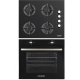 Pachet Incorporabil Cuptor electric Hausberg HB-8051NG, Clasa A, 76L, 2000W, Negru, Plita incorporabila HB-567NG, Gaz, 4 arzatoare, Sistem de siguranta GAZ, Gratar din fonta, Material Sticla, Negru