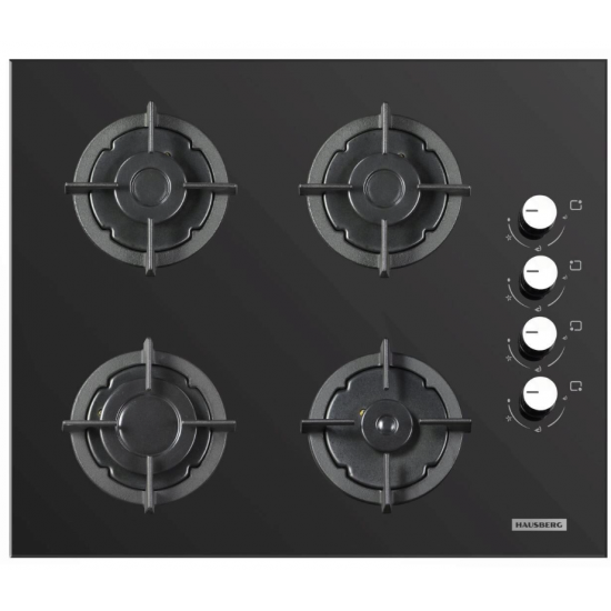 Pachet Incorporabil Cuptor electric Hausberg HB-8051NG, Clasa A, 76L, 2000W, Negru, Plita incorporabila HB-567NG, Gaz, 4 arzatoare, Sistem de siguranta GAZ, Gratar din fonta, Material Sticla, Negru