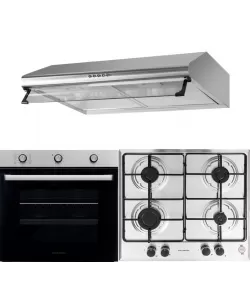 Pachet incorporabil Hausberg Cuptor electric HB-8053IN, Clasa A, 71L, 2225W, Negru/Inox, Plita Incorporabila HB-555, 4 arzatoare, Gaz, Inox, Hota incorporabila decorativa HB-1220, Putere de absorbtie 450 m3/h, 2 motoare, 60 cm, Inox