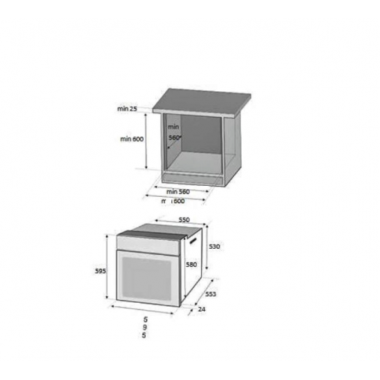 Pachet incorporabil Hausberg Cuptor electric HB-8053IN, Clasa A, 71L, 2225W, Negru/Inox, Plita Incorporabila HB-555, 4 arzatoare, Gaz, Inox, Hota incorporabila decorativa HB-1220, Putere de absorbtie 450 m3/h, 2 motoare, 60 cm, Inox