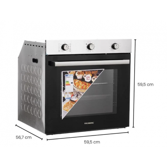Pachet incorporabil Hausberg Cuptor electric HB-8053IN, Clasa A, 71L, 2225W, Negru/Inox, Plita Incorporabila HB-555, 4 arzatoare, Gaz, Inox, Hota incorporabila decorativa HB-1220, Putere de absorbtie 450 m3/h, 2 motoare, 60 cm, Inox