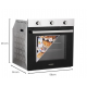 Pachet incorporabil Hausberg Cuptor electric HB-8053IN, Clasa A, 71L, 2225W, Negru/Inox, Plita Incorporabila HB-555, 4 arzatoare, Gaz, Inox, Hota incorporabila decorativa HB-1220, Putere de absorbtie 450 m3/h, 2 motoare, 60 cm, Inox