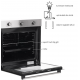 Pachet incorporabil Hausberg Cuptor electric HB-8053IN, Clasa A, 71L, 2225W, Negru/Inox, Plita Incorporabila HB-555, 4 arzatoare, Gaz, Inox, Hota incorporabila decorativa HB-1220, Putere de absorbtie 450 m3/h, 2 motoare, 60 cm, Inox