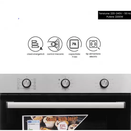 Pachet incorporabil Hausberg Cuptor electric HB-8053IN, Clasa A, 71L, 2225W, Negru/Inox, Plita Incorporabila HB-555, 4 arzatoare, Gaz, Inox, Hota incorporabila decorativa HB-1220, Putere de absorbtie 450 m3/h, 2 motoare, 60 cm, Inox Pachet incorporabil Hausberg Cuptor electric HB-8053IN, Clasa A, 71L, 2225W, Negru/Inox, Plita Incorporabila HB-555, 4 arzatoare, Gaz, Inox, Hota incorporabila decorativa HB-1220, Putere de absorbtie 450 m3/h, 2 motoare, 60 cm, Inox