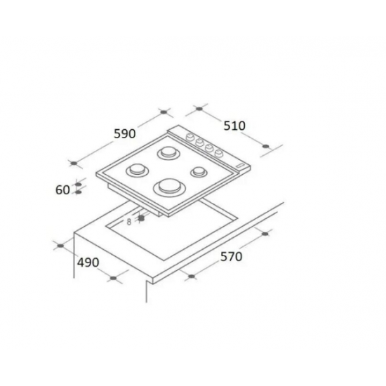 Pachet incorporabil Hausberg HB-8051NG, electric, 2000 W, 76 l, 4 functii, plita HB-555, aprindere electrica, gaz, 4 arzatoare, sistem siguranta, hota decorativa HB-1260NG, 400 m3/h, 1 motor, 60 cm, Clasa A, Negru