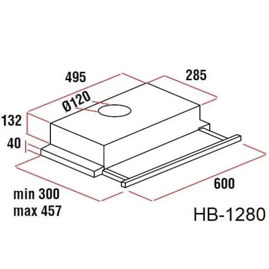 Hota incorporabila telescopica Hausberg HB 1280, Putere de absorbtie 280m3/h, 1 motor, 60 cm Hota incorporabila telescopica Hausberg HB 1280, Putere de absorbtie 280m3/h, 1 motor, 60 cm