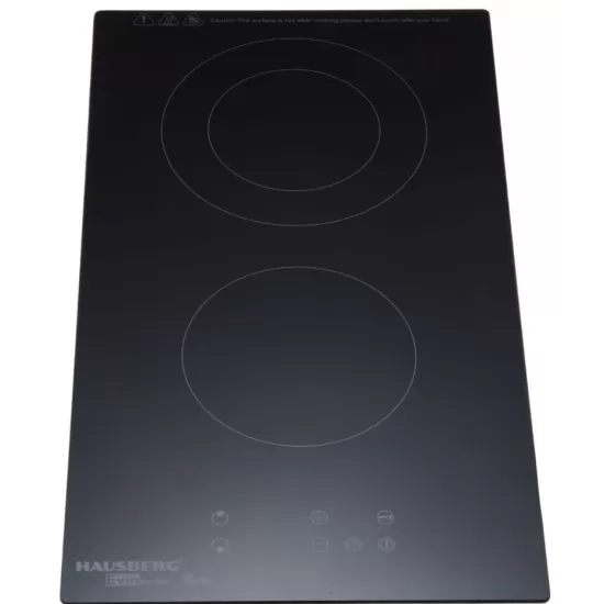 Plita incorporabila HAUSBERG HB-1536, Vitroceramica, 2 zone de gatit, 9 trepte de putere, 3200 W, Touch control, Timer, Sticla Neagra Plita incorporabila HAUSBERG HB-1536, Vitroceramica, 2 zone de gatit, 9 trepte de putere, 3200 W, Touch control, Timer, Sticla Neagra