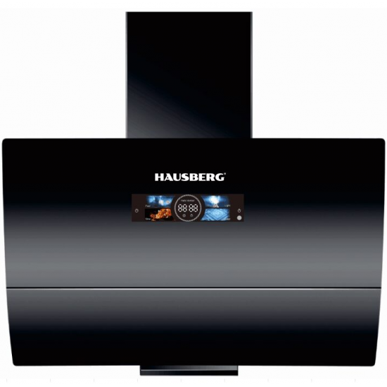 Hota decorative HAUSBERG HB-1845NG, 800 mc/h, 3 viteze, 180 W, latime 60 cm, sticla, Negru