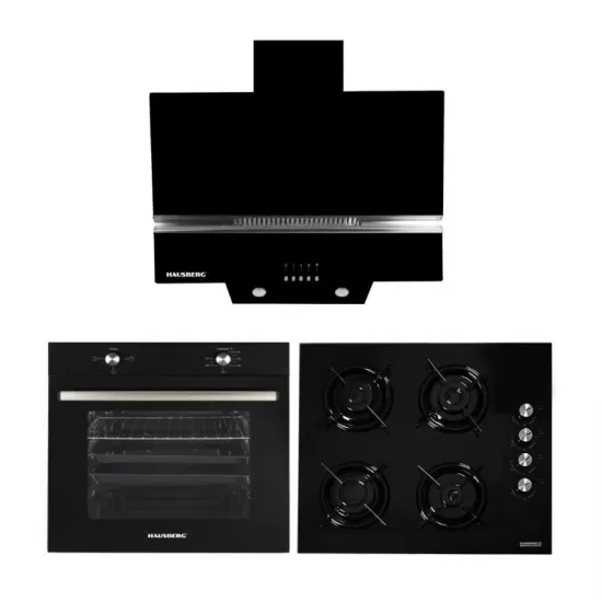 Pachet Incorporabil Cuptor electric Hausberg HB-8051NG, Clasa A, 76L, 2000W, Negru,Plita incorporabila Hausberg HB-563, Gaz, 4 arzatoare, Negru, Hota Incorporabila decorativa HB-1830NG, 60 cm, Filtru aluminiu, motor eco 450m3/h, Negru Pachet Incorporabil Cuptor electric Hausberg HB-8051NG, Clasa A, 76L, 2000W, Negru,Plita incorporabila Hausberg HB-563, Gaz, 4 arzatoare, Negru, Hota Incorporabila decorativa HB-1830NG, 60 cm, Filtru aluminiu, motor eco 450m3/h, Negru