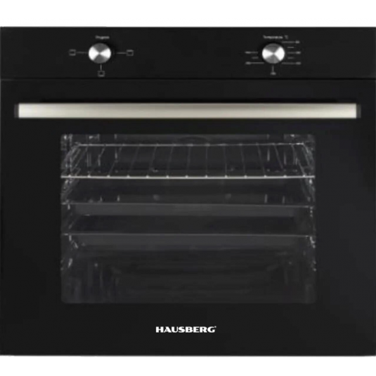 Pachet incorporabil Hausberg cuptor HB-8051NG, electric, 2000 W, 76 l, 4 functii, plita HB-567NG, Gaz, 4 arzatoare, sistem de siguranta, fonta, Sticla, hota decorativa HB-2285NG, 163W , filtru aluminiu, absorbtie maxim 650 m3/h, 60 cm, Clasa A, Negru