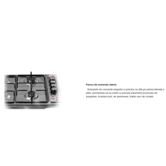 Plita incorporabila Hausberg HB-556IN, Gaz, 4 arzatoare, Sistem siguranta GAZ, Gratar din fonta - Inox Plita incorporabila Hausberg HB-556IN, Gaz, 4 arzatoare, Sistem siguranta GAZ, Gratar din fonta - Inox