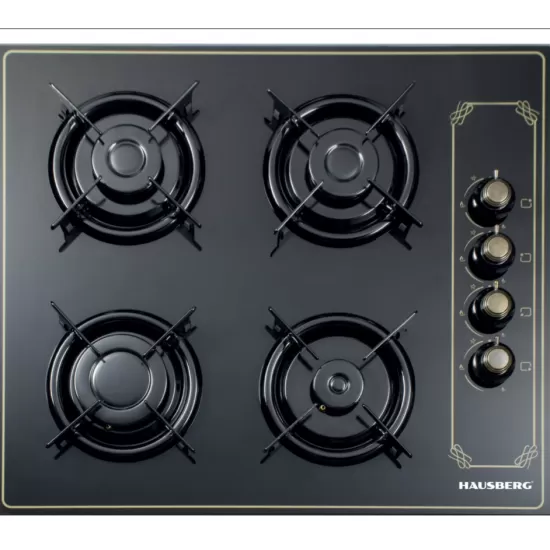 Plita Incorporabila Rustica Hausberg HB-575RST, 4 arzatoare, Gaz, 60 cm - Negru Plita Incorporabila Rustica Hausberg HB-575RST, 4 arzatoare, Gaz, 60 cm - Negru