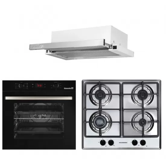 Pachet incorporabil HAUSBERG Cuptor electric HB-8054NG, Capacitate 71L, 2225W, 7 functii, convectie, plita gaz HB-555, 4 arzatoare, hota telescopic HB-1285IN, 420 m3/h absorbtie, 2 motoare, Negru-Inox Pachet incorporabil HAUSBERG Cuptor electric HB-8054NG, Capacitate 71L, 2225W, 7 functii, convectie, plita gaz HB-555, 4 arzatoare, hota telescopic HB-1285IN, 420 m3/h absorbtie, 2 motoare, Negru-Inox