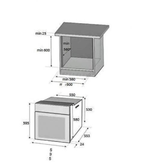 Pachet incorporabil HAUSBERG Cuptor electric HB-8054NG, Capacitate 71L, 2225W, 7 functii, convectie, plita gaz HB-555, 4 arzatoare, hota telescopic HB-1285IN, 420 m3/h absorbtie, 2 motoare, Negru-Inox