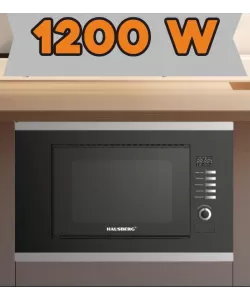Cuptor cu microunde incorporabil HAUSBERG HB-8065NG, 20 litri, 1200 W, 6 nivele de putere, 8 programe automate, control mecanic, decongelare, timer, sistem blocare copii, negru Cuptor cu microunde incorporabil HAUSBERG HB-8065NG, 20 litri, 1200 W, 6 nivele de putere, 8 programe automate, control mecanic, decongelare, timer, sistem blocare copii, negru