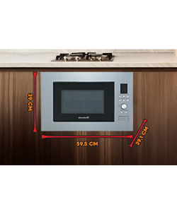 Cuptor cu microunde incorporabil Hausberg HB-8070IN, 25 l, 1400 W, Grill, Control digital, Argintiu