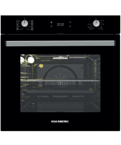 Cuptor electric incorporabil Hausberg HB-8054NG, Clasa A, volum 71L, putere 2225W, panou sticla termoizolant, termostat, timer, 7 functii, ventilatie, Negru