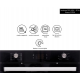 Cuptor electric incorporabil Hausberg HB-8054NG, Clasa A, volum 71L, putere 2225W, panou sticla termoizolant, termostat, timer, 7 functii, ventilatie, Negru