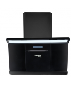 Hota decorative HAUSBERG HB-1855, 1000 mc/h, 3 viteze, 180 W, latime 90 cm, sticla, Negru