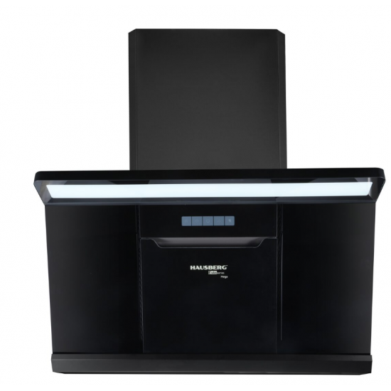 Hota decorative HAUSBERG HB-1855, 1000 mc/h, 3 viteze, 180 W, latime 90 cm, sticla, Negru