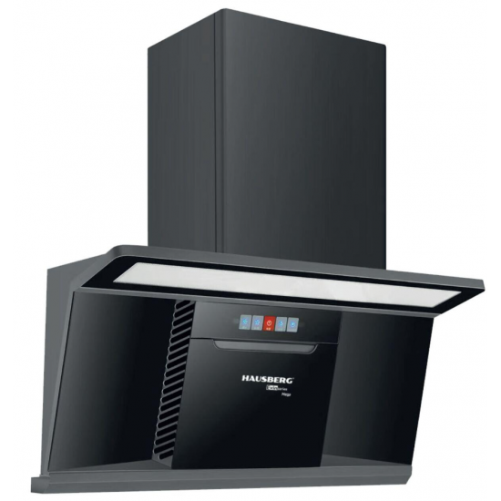 Hota decorative HAUSBERG HB-1855, 1000 mc/h, 3 viteze, 180 W, latime 90 cm, sticla, Negru