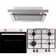 Pachet Incorporabil Cuptor electric Hausberg HB-8051IN, Clasa A, 76L, 2000W, Negru/Inox, Plita Incorporabila HB-555, 4 arzatoare, Gaz, Inox, Hota incorporabila telescopica HB-1285IN, Putere de absorbtie 420 m3/h, 2 motoare, 60 cm, Inox/Alb
