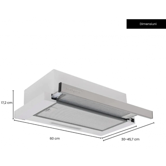 Pachet Incorporabil Cuptor electric Hausberg HB-8051IN, Clasa A, 76L, 2000W, Negru/Inox, Plita Incorporabila HB-555, 4 arzatoare, Gaz, Inox, Hota incorporabila telescopica HB-1285IN, Putere de absorbtie 420 m3/h, 2 motoare, 60 cm, Inox/Alb