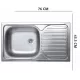 Chiuveta bucatarie Sanitec C403S, pentru blat, finisaj satinat, cuva stanga, 76x43,5cm, Inox Chiuveta bucatarie Sanitec C403S, pentru blat, finisaj satinat, cuva stanga, 76x43,5cm, Inox