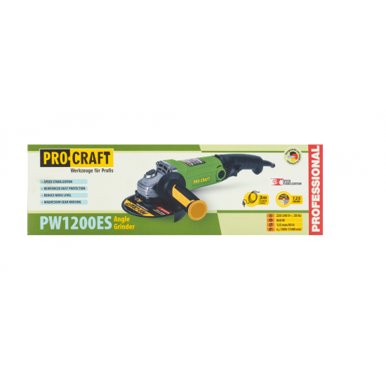 Flex polizor unghiular 1200 W cu variator PROCRAFT PW 1200ES